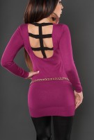 Sexy KouCla sweater, backfree with bows Violet